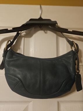 Casual Corner Dark Teal Leather Shoulder Bag
